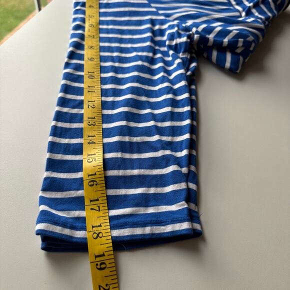 Chico's Tunic Top Size 3 XL US Size 16 Royal Blue White Striped V-Neck - Picture 15 of 15